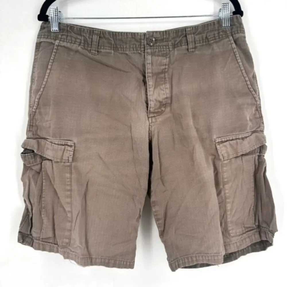 Patagonia Men’s Cargo Shorts Size 34 Brown Compound Ripstop Worn Cotton Hiking